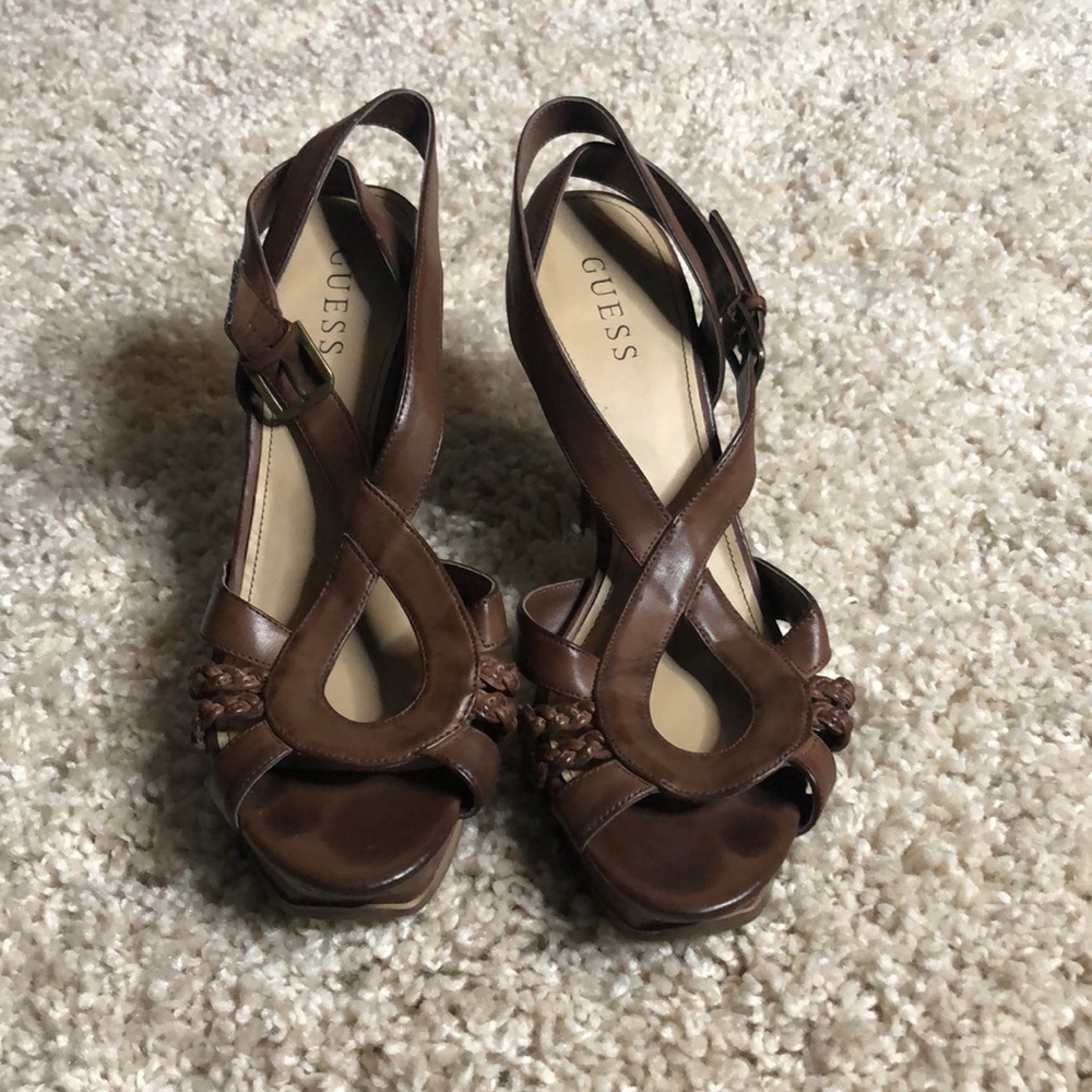 Brown high heel shoes